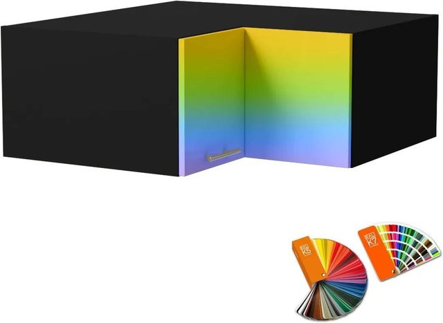 Feldmann-Wohnen Eckaufsatzschrank Brerra Schwarz B/T/H: 90 x 36 x 90 cm - Bild 1