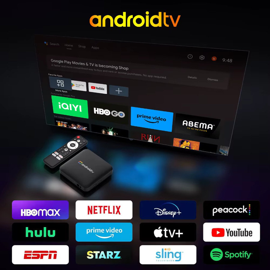 JUSHENG H96Max Smart TV Box Android 14.0 Media Streamer mit 4K UHD, WiFi6, 2GB RAM und 8GB/16GB Speicher in Schwarz - Bild 3