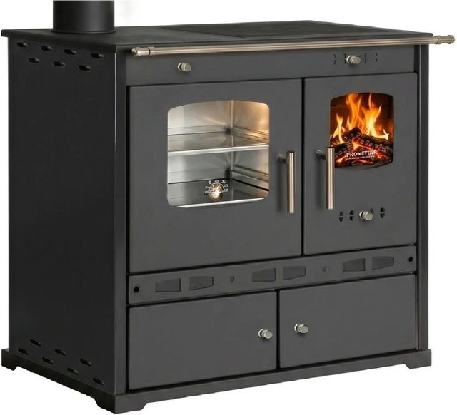Prometey LTD Holzherd ECO LUX INOX in Silber mit Edelstahlbackfach linke Version - Bild 1