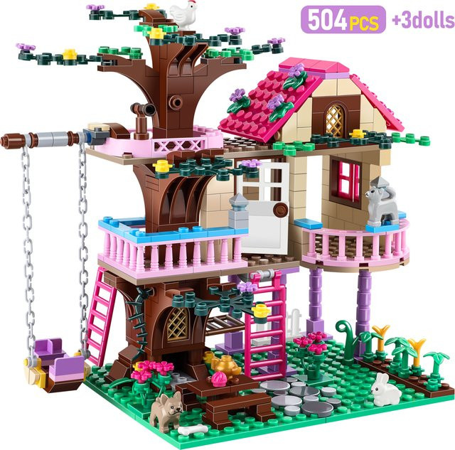 ZKZC Stadt Baum Haus Sommer Urlaub Villa Schloss Bausteine Sets, Bunt / Mehrfarbig - Bild 1