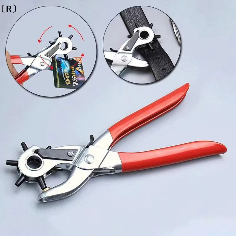バR Multifunktions-Lochzange für runde und ovale Löcher, ideal für Lederhandwerk und Gürtel, aus Metall - Bild 3