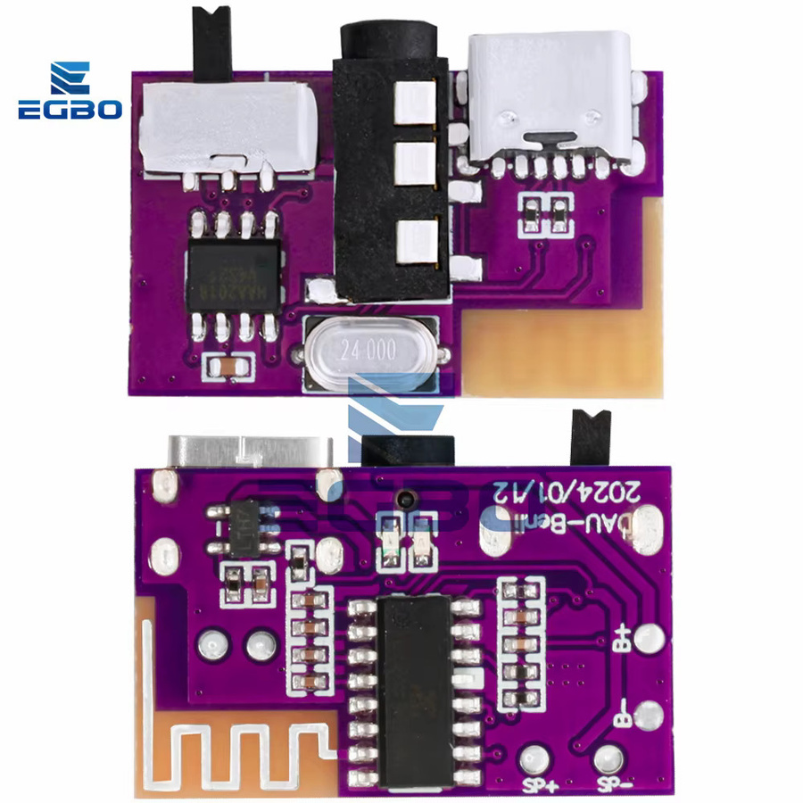 EGBO Bluetooth Verstärker Decoder Modul mit MP3 Player und 3,5mm AUX Empfänger, Mono, Lila - Bild 4
