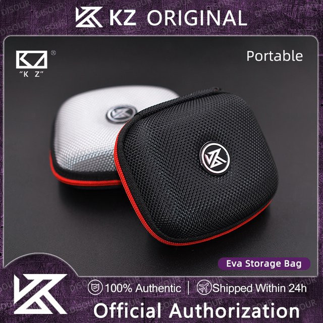 KZ Tragbare EVA Kopfhörer-Tasche mit Reißverschluss in Schwarz für In-Ear Headsets - Bild 1