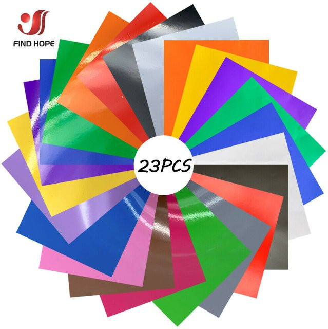 Findohope Selbstklebendes Bastel-Vinyl Set, 23 Stück, Multicolor, Matt und Glänzend, B/H: 30,5 x 25,4 cm - Bild 1