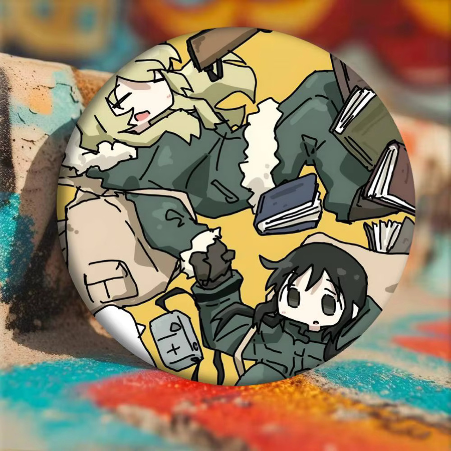 Bilibili Kunstbrosche, Anime Mädchen, Runde Reversnadel - Bild 4
