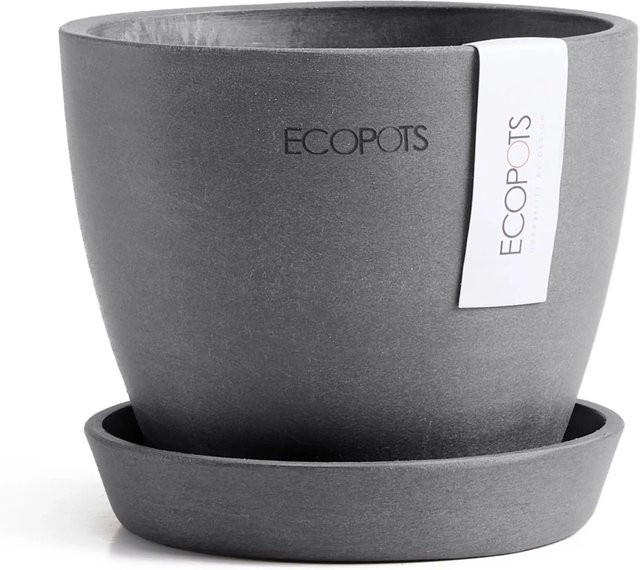 Ecopots Pflanztopf Antwerp Mini Grau B: 11,5 cm, T: 10,1 cm, H: 10,1 cm - Bild 1
