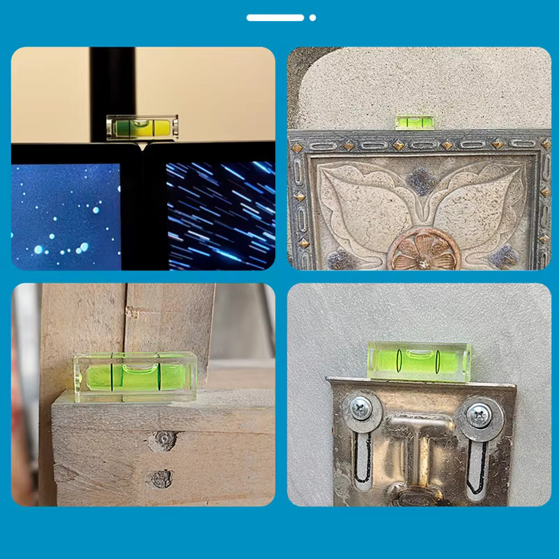 Zinan Mini-Wasserwaagen Set, 2 Stück, quadratisch und zylindrisch, Präzisions-Layout-Werkzeuge zum Ausbalancieren von Rahmen und Wandbildern - Bild 2
