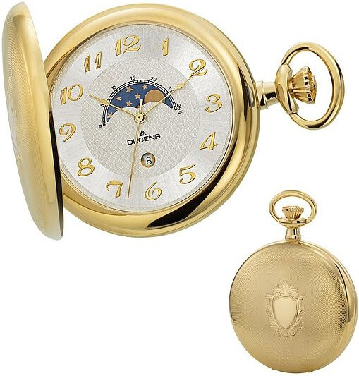 Dugena Taschenuhr Cavalier, Quarz, Messing, Gold, Unisex - Bild 1