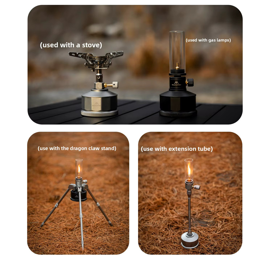 MOUNTAINHIKER 12 Prisma Gasflaschen Set mit dreiteiligem tragbarem aufblasbarem Universalgewindeanschluss für Outdoor-Campingausrüstung - Bild 3