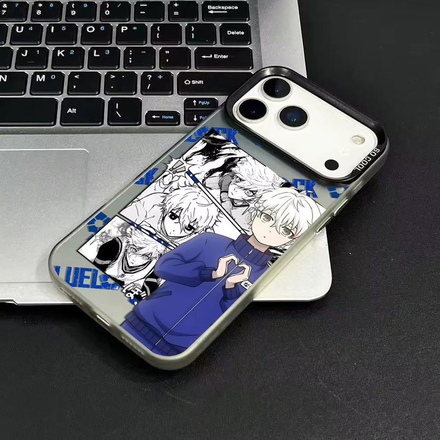 B-BLUE Handyhülle Seishiro Nagi für iPhone 11 bis 17 Pro Max Matte Laser Aurora stoßfest Schwarz - Bild 3