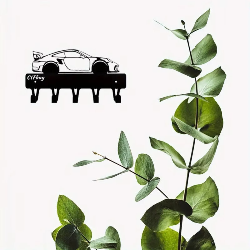 CIFBUY Sportwagen Wandkunst aus Metall in Schwarz zur Dekoration für Kinderzimmer und Wohnzimmer - Bild 5