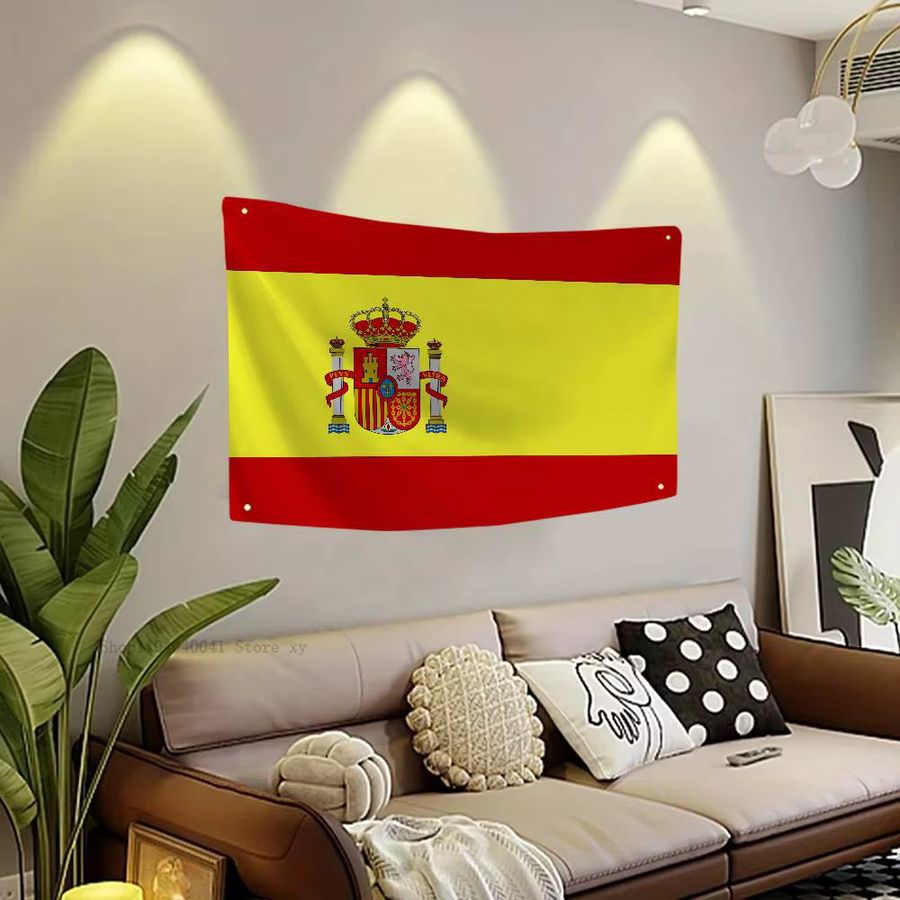Spanien-Flagge als Banner aus Polyester in Rot und Gelb mit Ösen zur Aufhängung - Bild 5