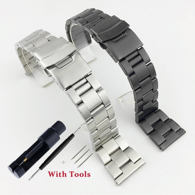 Zhangeer Uhrenarmband Edelstahl, Schwarz, Faltschließe, Unisex - Bild 1