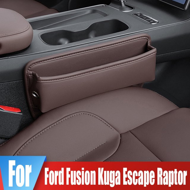 Aufbewahrungsbox für den Spalt am Autositz passend für Ford Fusion, Kuga, F-150 Raptor zur Aufbewahrung von Schlüsseln, Karten, Telefon und Ladekabel mit integriertem Loch - Bild 1