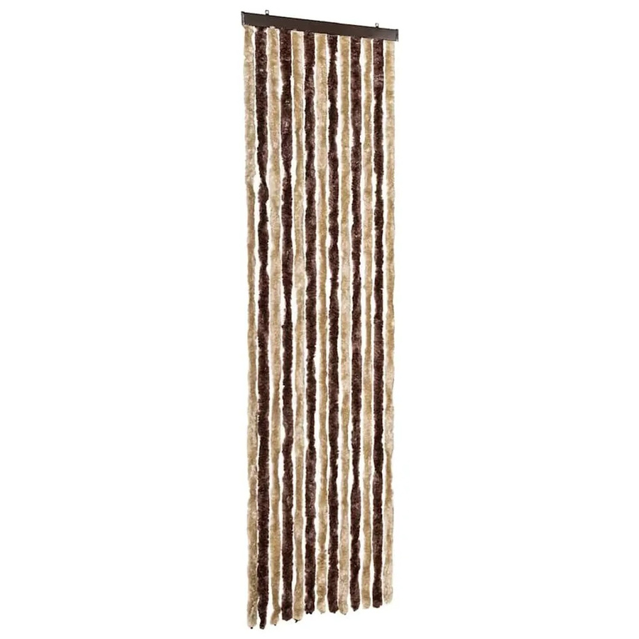 vidaXL Insektenschutz-Vorhang aus Chenille in Beige und Hellbraun gestreift, Breite: 56 cm, Höhe: 200 cm - Bild 2