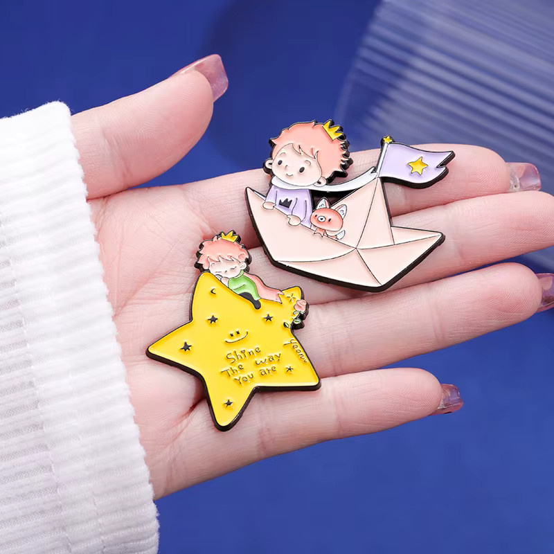 QIHE JEWELRY Brosche, Cartoon Junge Fuchs Rose Emaille, Kinder - Bild 3