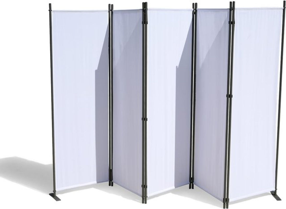 GRASEKAMP Paravent uni 5-teilig in Weiß aus Textil und Metall - Bild 3