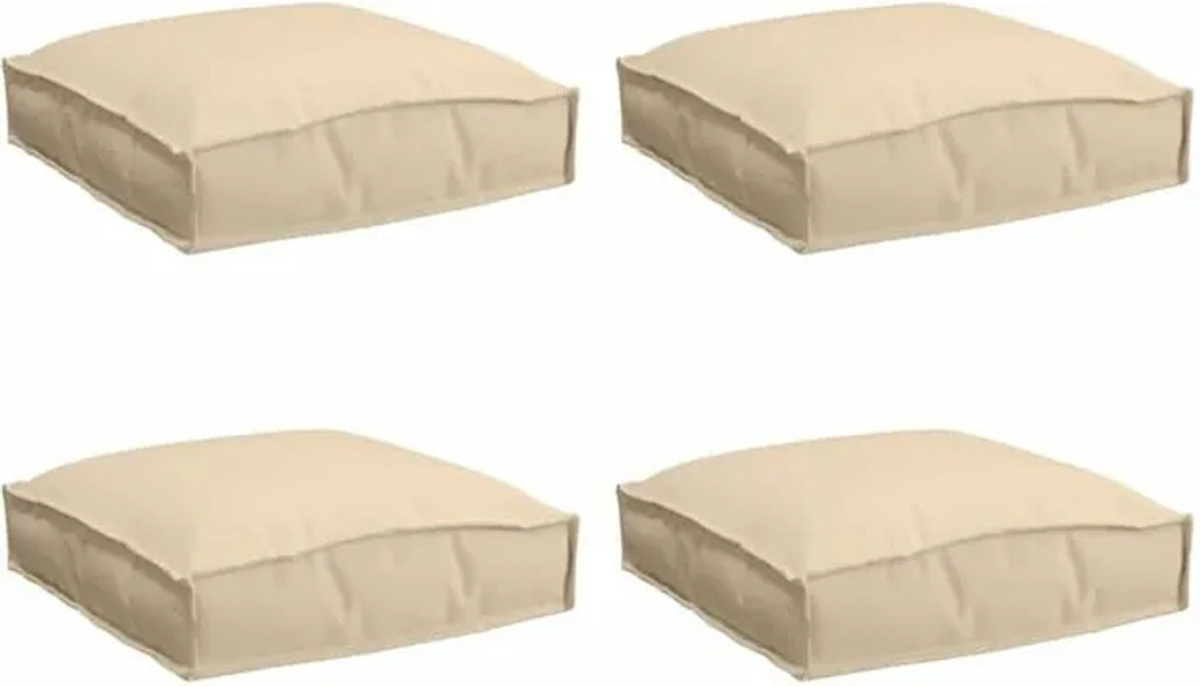 Vidaxl Palettenkissen für die Sitzfläche, 4er Set, Beige, Quadratisch, H x B x T: 8 x 40 x 40 cm - Bild 1