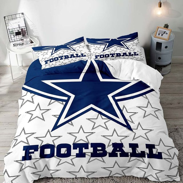 American Football Bettwäsche-Set Your Warm Home in Marineblau und Weiß, bestehend aus Bettdeckenbezug und Kissenbezug, Material Mikrofaser, B/H: 172 x 218 cm - Bild 1