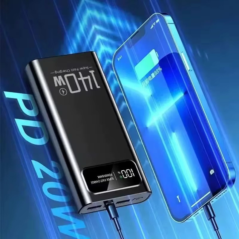 Lenovo 140W Hochleistungs-Powerbank mit 50000 mAh und LED-Digitalanzeige in Schwarz oder Weiß für iPhone und Samsung - Bild 2