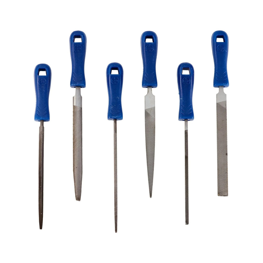 LUX-TOOLS Raspel-Satz 6-teilig blau mit Kunststoffgriffen 100 mm - Bild 2