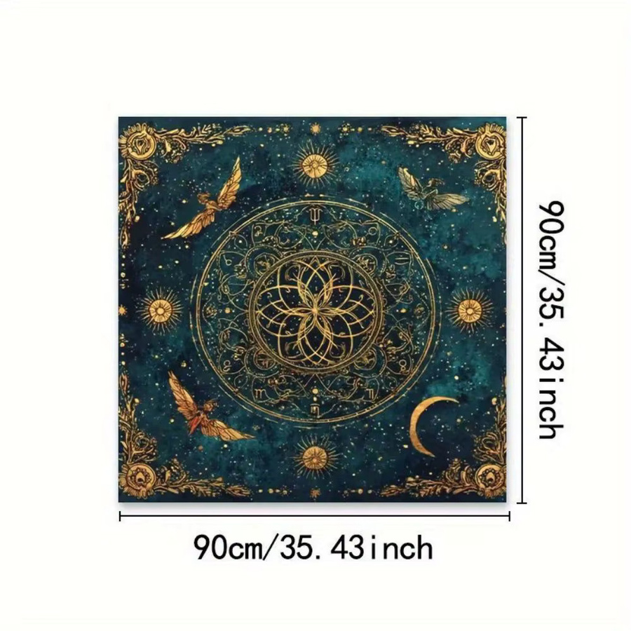 VIKAMA Tischdecke mit Sternenhimmel-Muster in Blau im Boho-Stil für Wahrsagerei und Heimdekoration - Bild 2