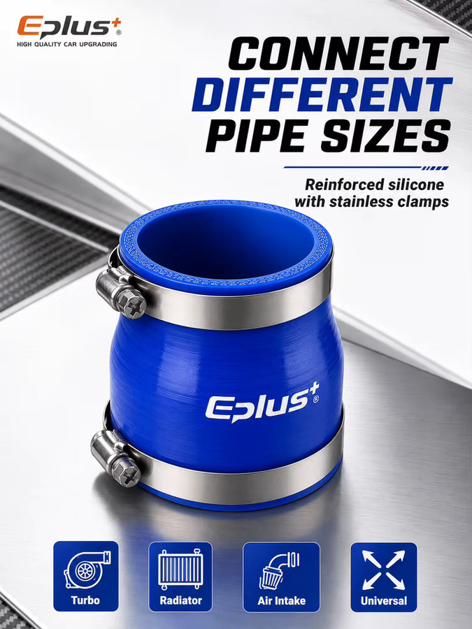 Eplus+ Blauer Silikon-Kupplungsadapter für Auto-Kühler und Turbo-Ladeluftkühler, Universeller Silikagel-Schlauch als Gerader Adapter - Bild 7