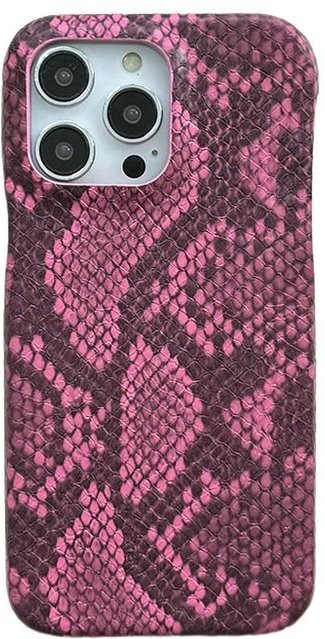 YULIN Handyhülle mit Schlangenleder-Textur aus weichem Silikon für iPhone 16 15 14 13 Pro Max in Pink - Bild 1