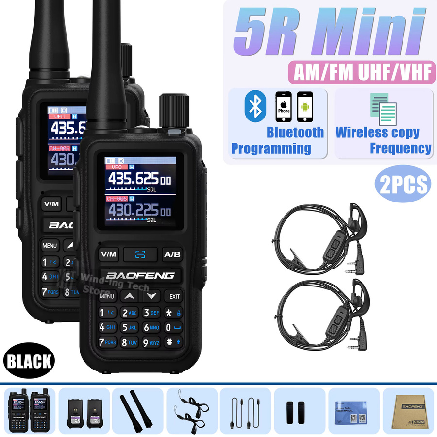 Baofeng UV 5R Mini Walkie Talkie mit Bluetooth und USB-C Anschluss in Schwarz - Bild 7