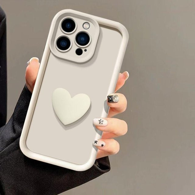 Realme C61 Handyhülle mit 3D Liebesherz Design, Matte Anti Drop Soft Cover, Weiß - Bild 1