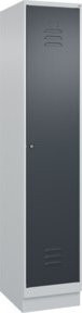 C+P Spind Classic PLUS Garderobenschrank mit Sockel, 1 Abteil, Anthrazit/Grau, H x B x T: 195 x 40 x 50 cm, mit Zylinderschloss und 4 Garderobenhaken - Bild 1
