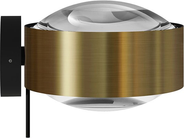 Top Light Puk! 160 Wall Avantgarde LED-Wandleuchte in Messing gebürstet und Schwarz matt mit klarem Glas und warmweißem Licht (2700K) - Bild 1