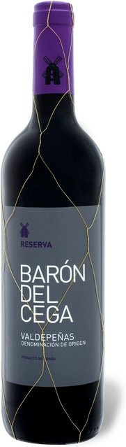 Barón del Cega Valdepeñas DO Reserva Tempranillo trocken Rotwein 2019 0,75 l - Bild 1