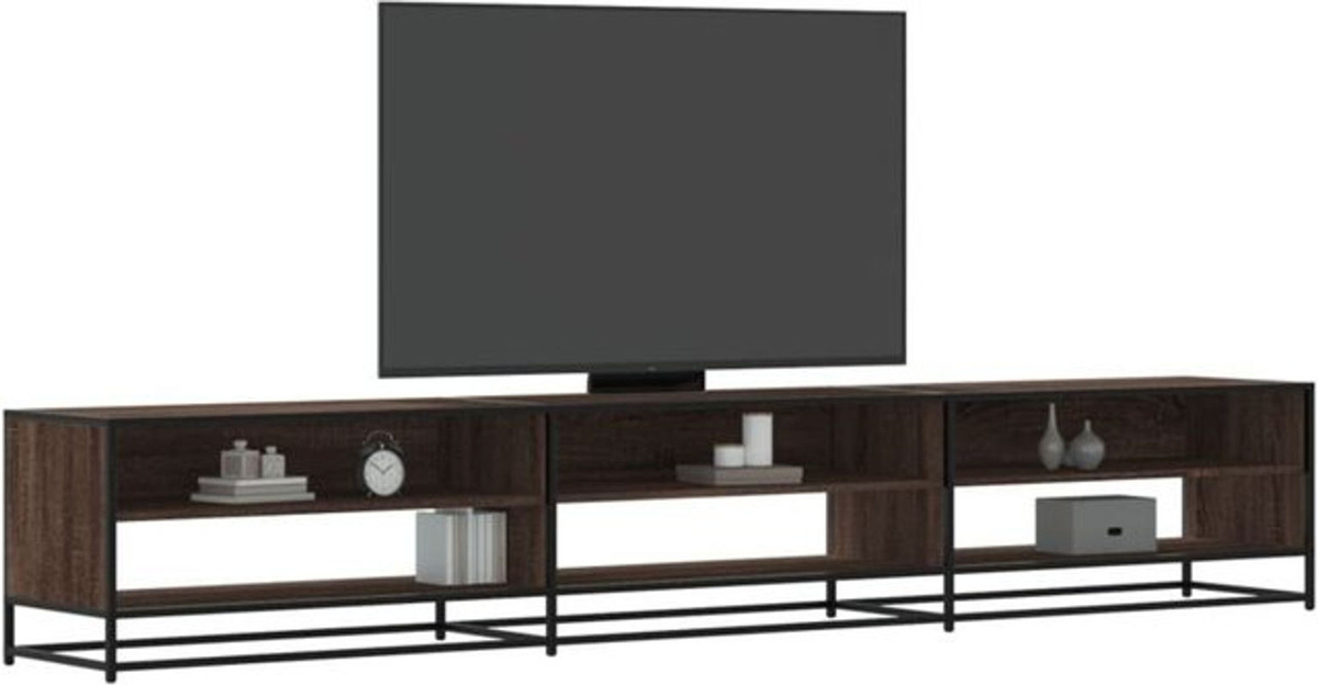 Vidaxl TV-Schrank in Braun Eichen-Optik aus Holzwerkstoff und Metall im Industrial-Design, B/T/H: 270 x 40 x 46 cm - Bild 1