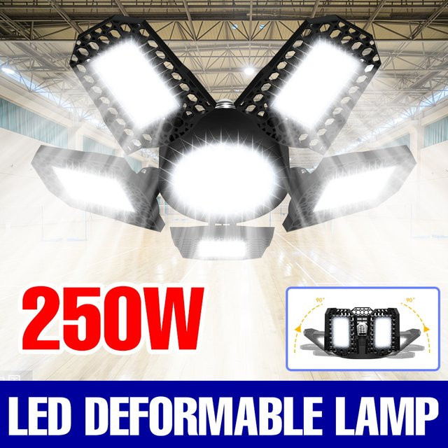 CanLing 250W LED-Lampe E27 mit verformbarem Design in Schwarz für Garage und Werkstatt - Bild 1