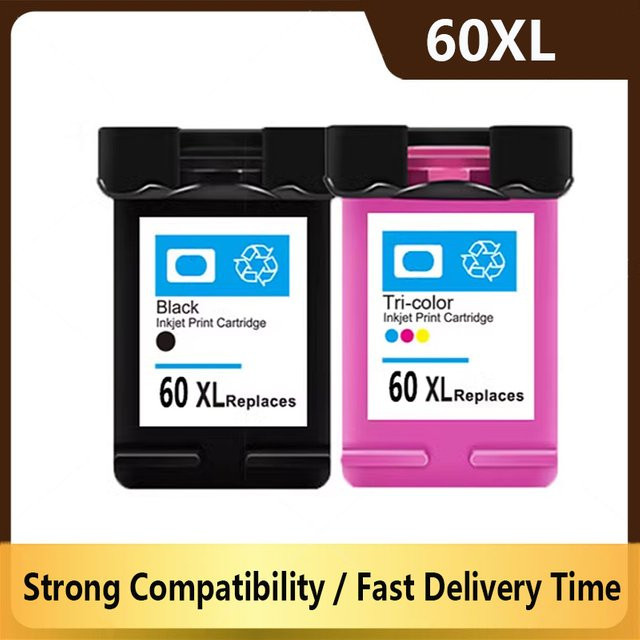 Kompatible Tintenpatrone HP 60 XL Schwarz für HP Photosmart und Deskjet Drucker - Bild 1