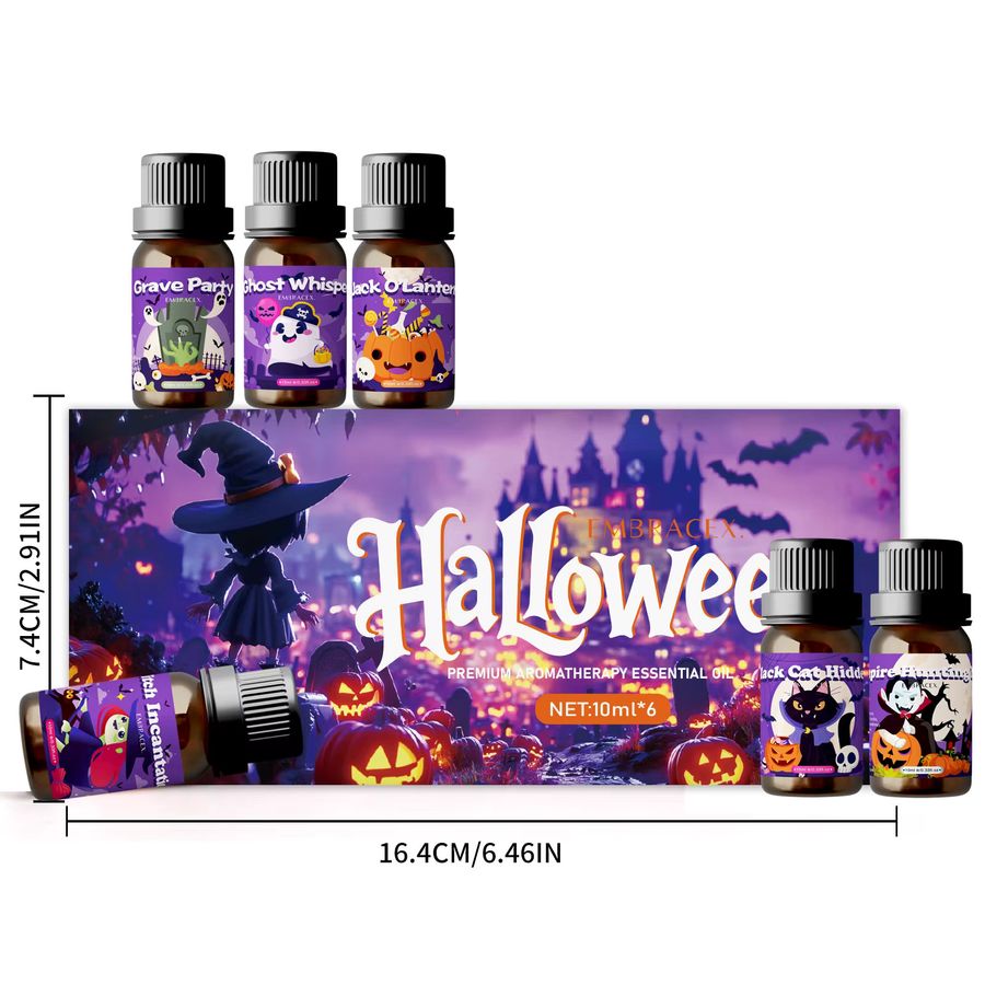 Set mit 6 ätherischen Halloween-Ölen von EMBRACEX für Duft, Hautpflege und Party-Dekoration - Bild 3