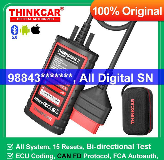 THINKCAR thinkdiga 2 KINGBOLEN ediag plus OBD Scanner für deutsche Autos mit ECU Codierung und aktiven Tests in Schwarz - Bild 1