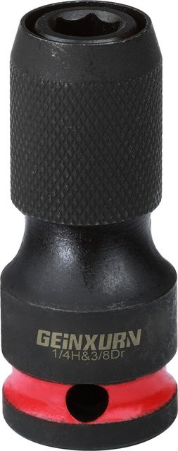 Geinxurn Schlagschrauber-Bithalter Adapter von 3/8 Zoll Vierkantantrieb auf 1/4 Zoll Innensechskant Schnellspanner in Schwarz - Bild 1