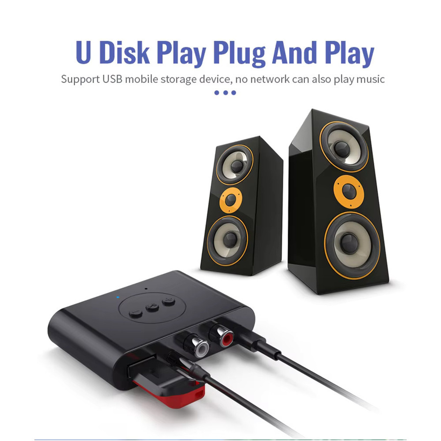 YiFanHeRong NFC Bluetooth 5.2 Audio Receiver Schwarz mit USB und 3,5mm AUX für Stereo Musik und Freisprechanrufe im Auto - Bild 5