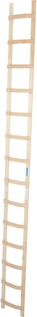 Krause Dachleiter aus Holz mit 14 Sprossen, Farbe: Braun, H x B x T: 395 x 40 x 7 cm - Bild 1