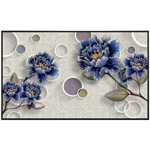 papermoon EcoHeat Infrarotheizung mit Blumenmuster in Blau und Matt-Effekt, App-Steuerung und Überhitzungsschutz - Bild 2