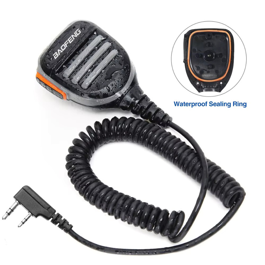 BaoFeng BF-780 wasserdichtes Lautsprechermikrofon in Schwarz für UV-5R UV-21 UV17 QuanSheng UV-K5 UV-K6 UV-5RH 2-poliges PTT-Mikrofon - Bild 2