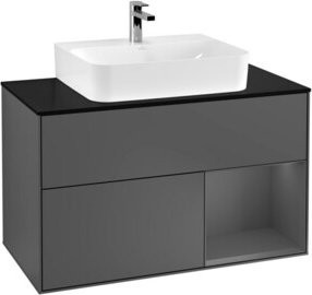 V&B Waschtischunterschrank Finion 100 in Anthrazit, Breite: 100 cm, Tiefe: 50,1 cm, Höhe: 50,1 cm - Bild 1