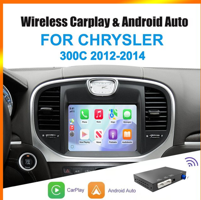 ANYFAR Drahtloses CarPlay und Android Auto Nachrüstkit für Chrysler 300C Serie 2012-2014, Schwarz - Bild 1