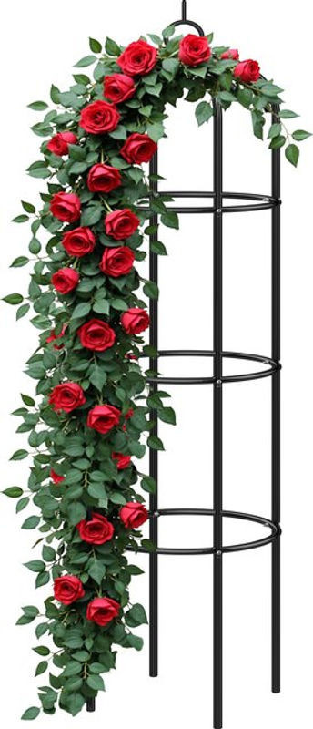 Gardebruk Rosensäule Rankhilfe aus Metall in Schwarz, Höhe: 200 cm, Breite: 40 cm - Bild 1