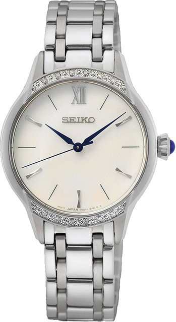 Seiko Armbanduhr, Quarz, Edelstahl, Perlmutt, Saphirglas, 30 mm, Damen - Bild 1