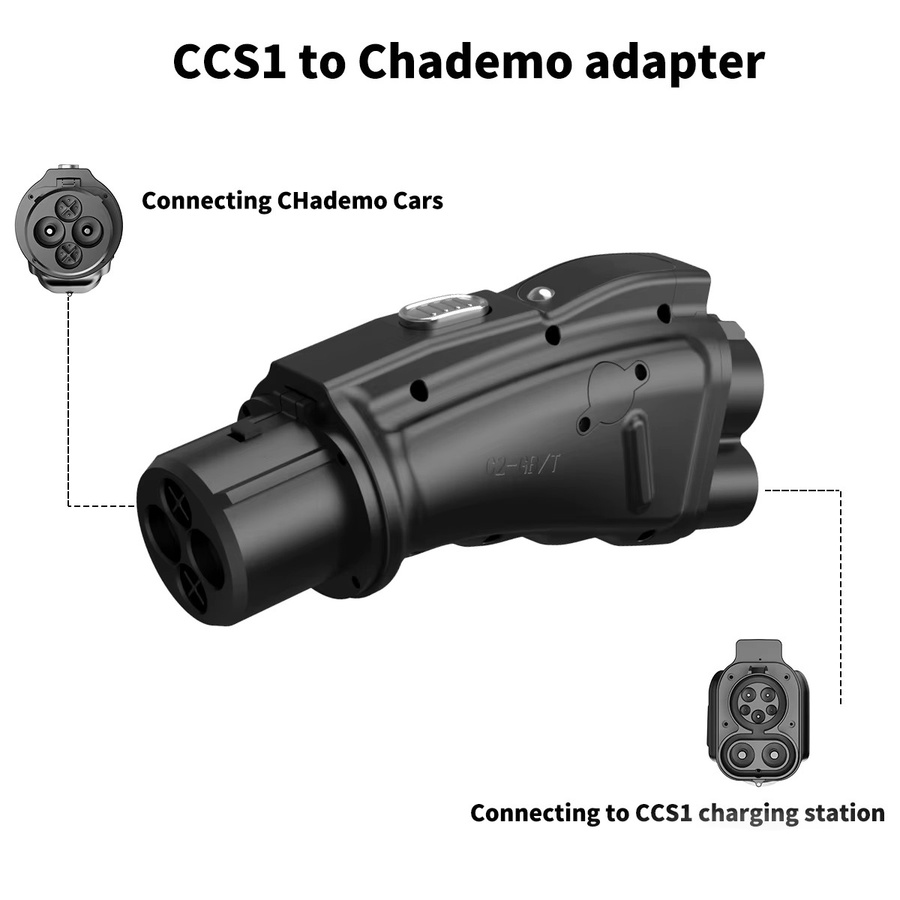 WUFEN CCS1 zu CHAdeMO EV-Adapter für DC-Schnellladestationen, 250A, 1000V, Farbe: Schwarz - Bild 2