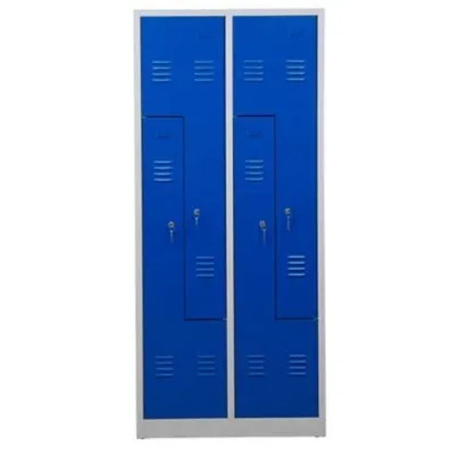 PROREGAL Garderobenspind Camel 4-Fächer-Z-Design mit Zylinderschloss, Farbe Grau-Blau, H x B x T: 180 x 80 x 50 cm - Bild 2