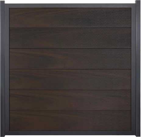 GroJaViento Zaunelement Sichtschutz Walnuss co-extrudiert mit Rahmen Anthrazit B/H: 180 x 180 cm